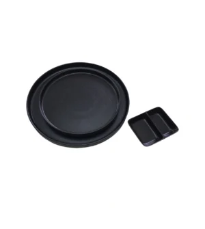 Ensemble de vaisselle noire élégante et moderne, idéal pour sublimer vos repas avec style 3 Pièces .