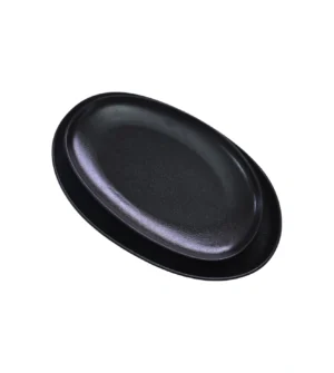 Lot de deux assiettes ovales noires élégantes et modernes, parfaites pour une présentation raffinée de vos plats. Lot de deux assiettes ovales noires élégantes et modernes, parfaites pour une présentation raffinée de vos plats 2 Pièces .