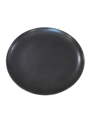 Photoroom-20251213_143100 Assiette ronde en céramique noire mate, idéale pour une présentation élégante et moderne de vos plats.