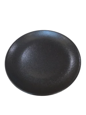 Photoroom-20251213_144525 Assiette ronde en céramique noire mate, élégante et robuste, parfaite pour apporter une touche moderne à votre table.