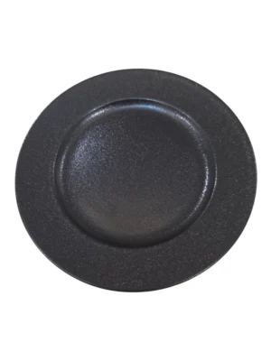 Photoroom-20251213_144754 Assiette ronde en céramique noire mate, simple et élégante, idéale pour une présentation raffinée.