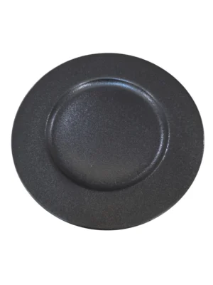 Assiette en céramique noire mate, élégante et résistante, parfaite pour sublimer vos plats.