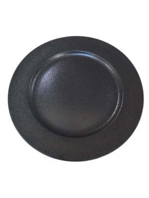 Photoroom-20251213_144919 Assiette ronde en céramique noire mate, au design simple et élégant pour une table moderne.