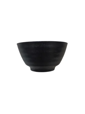 Bol en céramique noire au design élégant et compact, idéal pour portions individuelles, soupes, desserts et accompagnements.